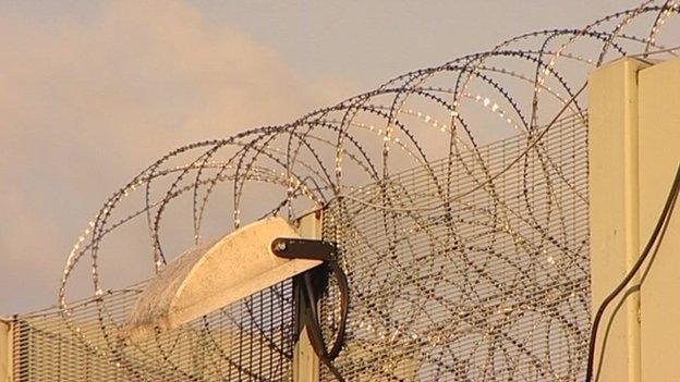 Barbed wire at Nottingham Prison