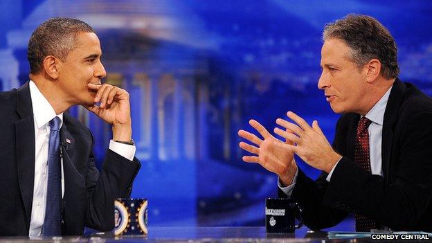 Jon Stewart interviews US President Barrack Obama in 2010