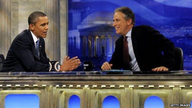 John Stewart interviews President Barack Obama in 2010