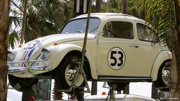 VW Beetle Herbie on display