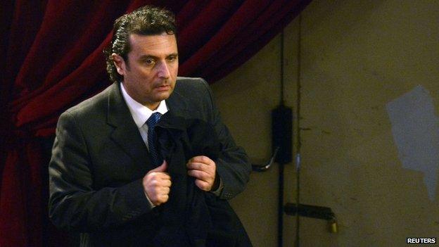 Capt Francesco Schettino in court in Grosseto, Italy (10 Feb 2015))