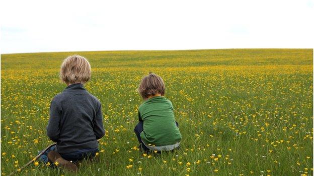 Children in field