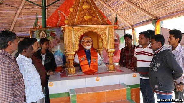 Narendra Modi idol at a temple in Gujarat