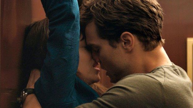 Dakota Johnson and Jamie Dornan in Fifty Shades of Grey