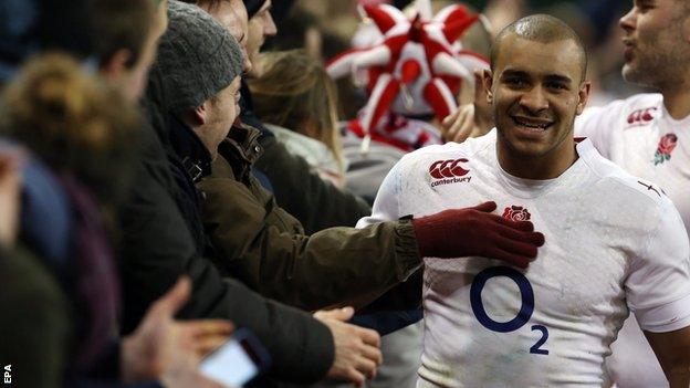 Jonathan Joseph was among the try-scorers for England in Cardiff