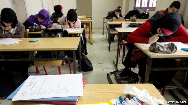 Muslim girls at school