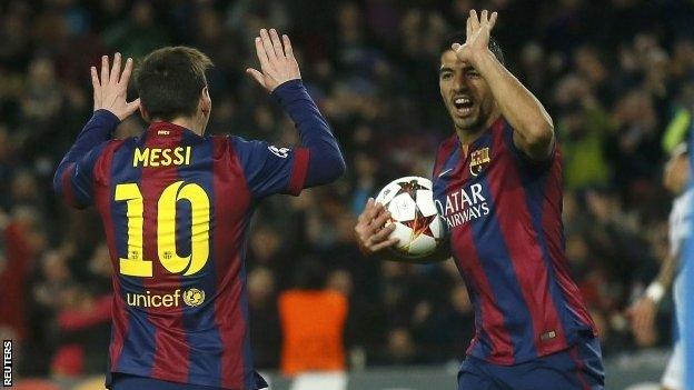 Lionel Messi and Luis Suarez