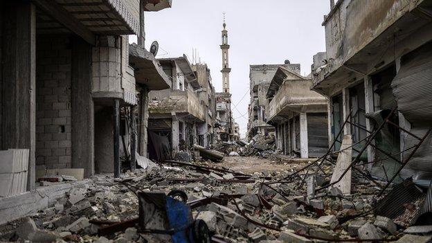 Street in eastern Kobane