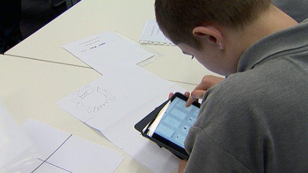 Boy using a tablet