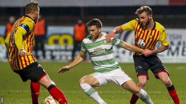 Partick Thistle and Celtic players