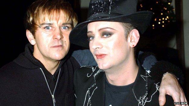 Steve Strange and Boy George in 2001