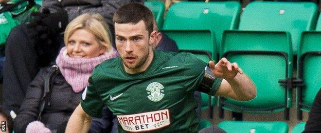 Hibernian player Lewis Stevenson