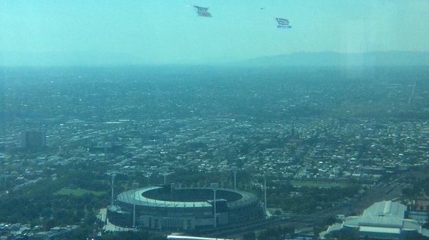 The banners above the MCG