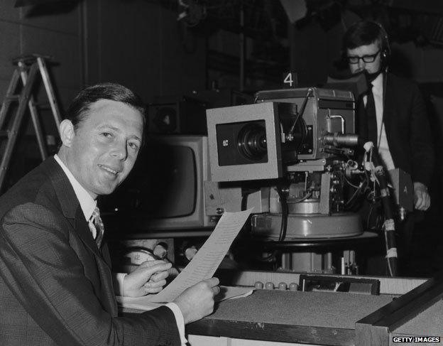 Michael Aspel in the BBC studio