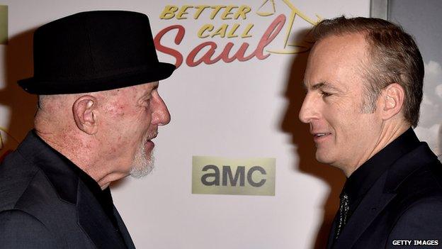 Jonathan Banks and Bob Odenkirk at the Better Call Saul premiere.