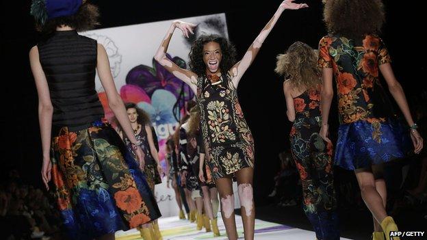 Winnie Harlow on the catwalk