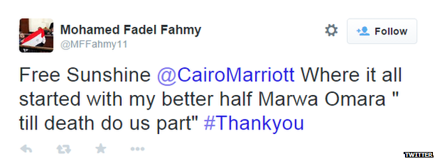 Tweet from Mohamed Fahmy