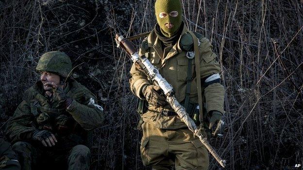 Rebels prepare to head into battle against government forces near the town of Debaltseve - 13 February 2015