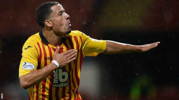 Nathan Eccleston scored twice for Partick Thistle.