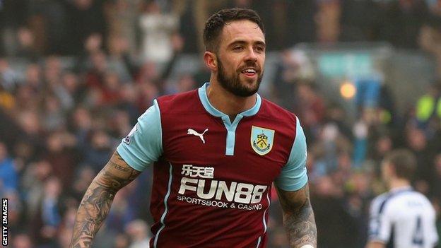 Burnley striker Danny Ings