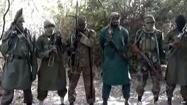 Video-grab of Boko Haram fighters. March 2013