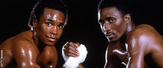 Sugar Ray Leonard and Tommy Hearns