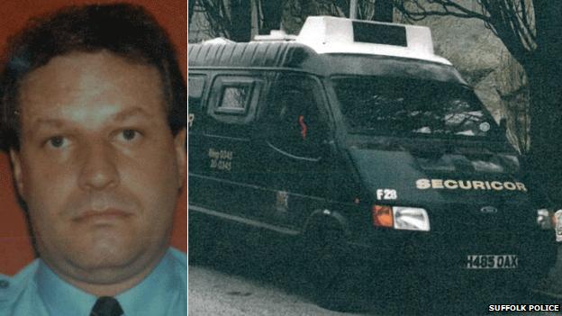 Eddie Maher and the Securicor van used in the theft