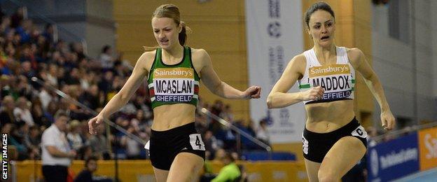 Kirsten McAslan beats Laura Maddox to the line