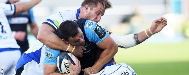 Adam Ashe in action against Bath