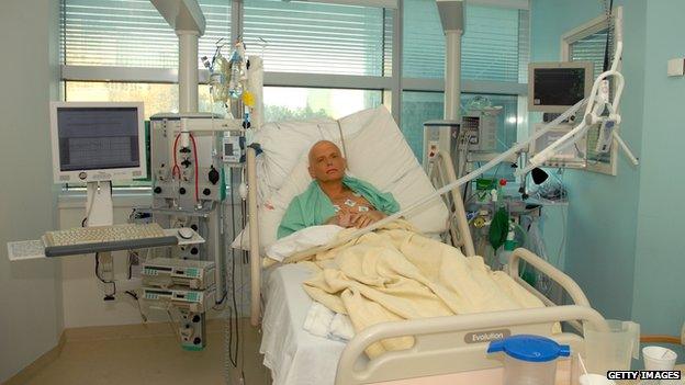 Alexander Litvinenko pictured in hospital