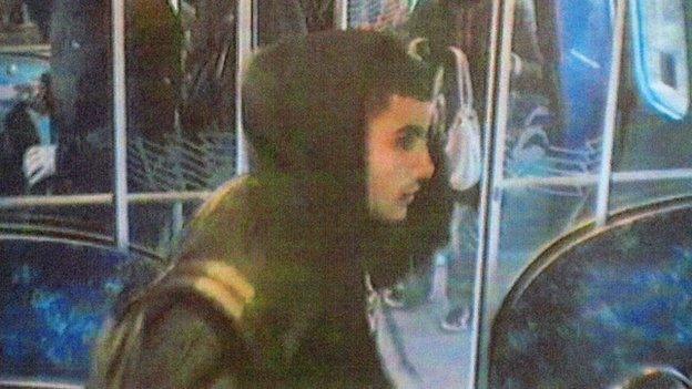 An image released by Danish police shows Omar Abdel Hamid El-Hussein on a subway train in November 2013