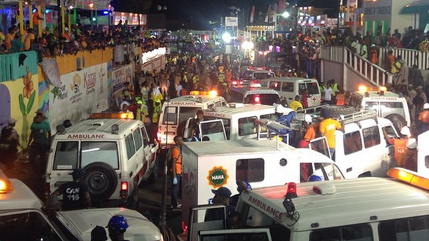 Photograph of the scene of the accident in Port au Prince