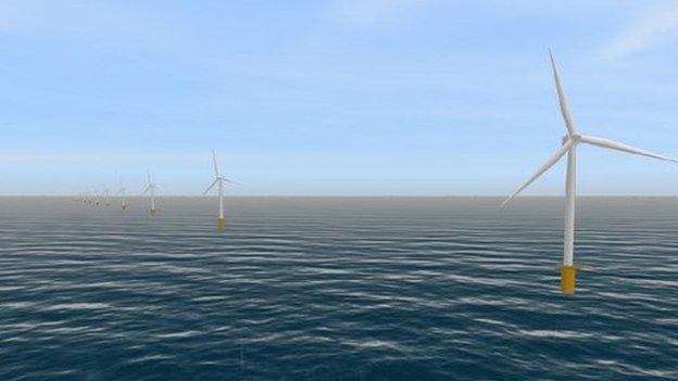 Artist's impression of wind farm