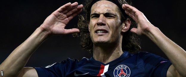 PSG striker Edinson Cavani