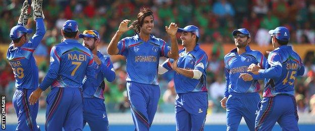 Afghanistan celebrate a wicket