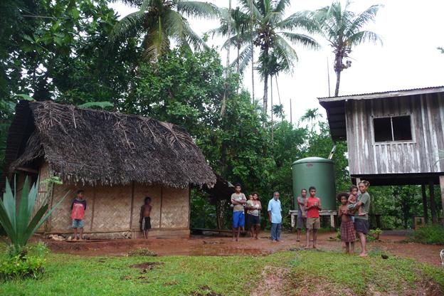 Typical Manus house and family