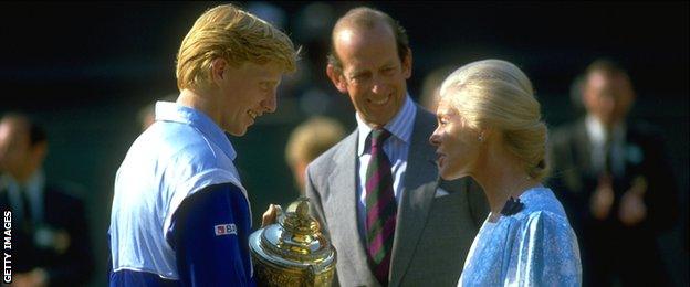 Boris Becker and the Duchess of Kent