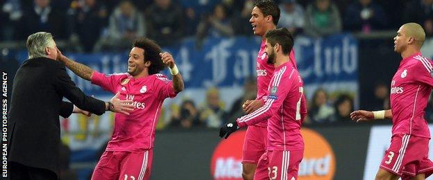 Real Madrid celebrate in Schalke