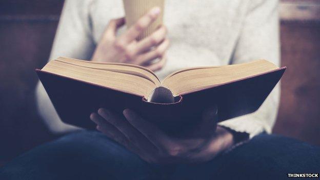 A man reading a book