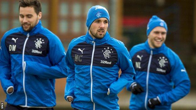 Rangers' Nicky Clark in training