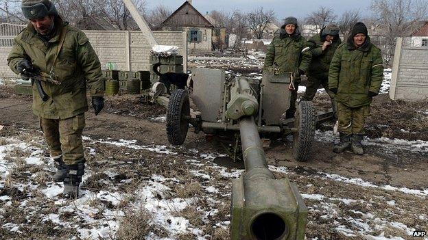 Rebels take position near Debaltseve. 19 Feb 2015