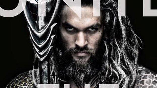 Jason Momoa in character as Aquaman