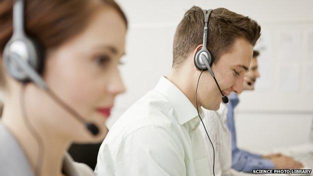 People working at a call centre