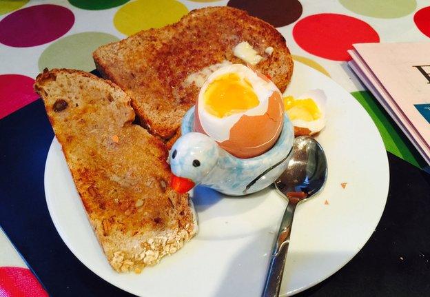 Boiled egg and toast