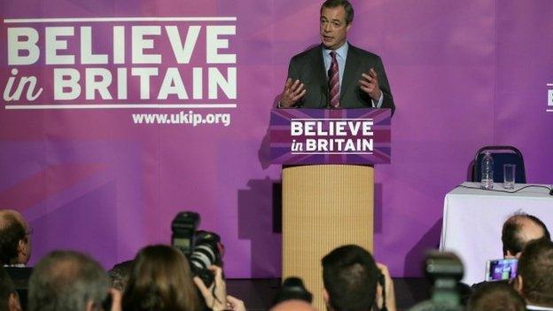 Nigel Farage delivers his first major speech of UKIP"s 2015 general election 12/02/2015