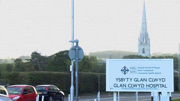 Glan Clwyd Hospital sign