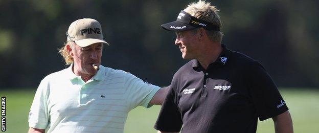 Jimenez with Darren Clarke