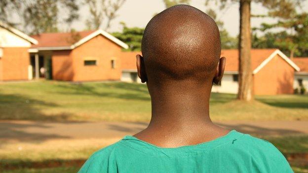 A patient stands in the grounds of Butabika Hospital in Kampala