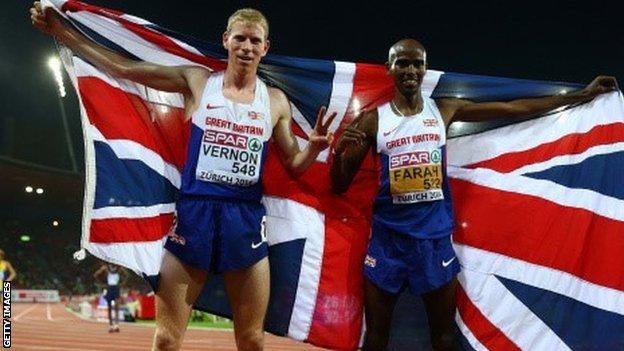 Andy Vernon and Mo Farah