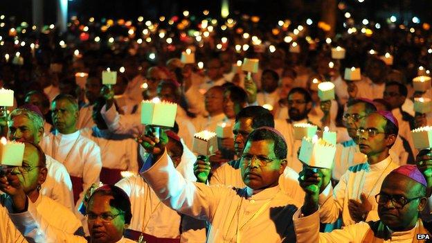 Indian Christians protesting in Delhi